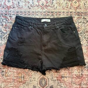 KanCan Black Distressed Women Shorts